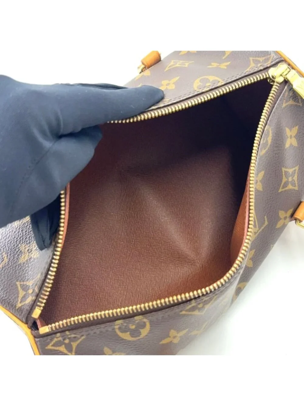 Louis Vuitton Monogram Vintage Leather Brown Handbag Gold
